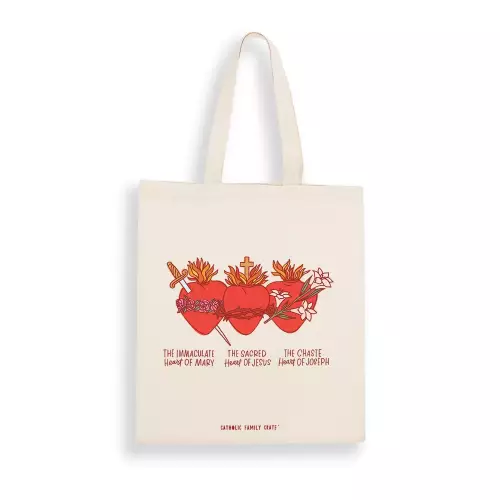 Holy Family Hearts Tote Bag