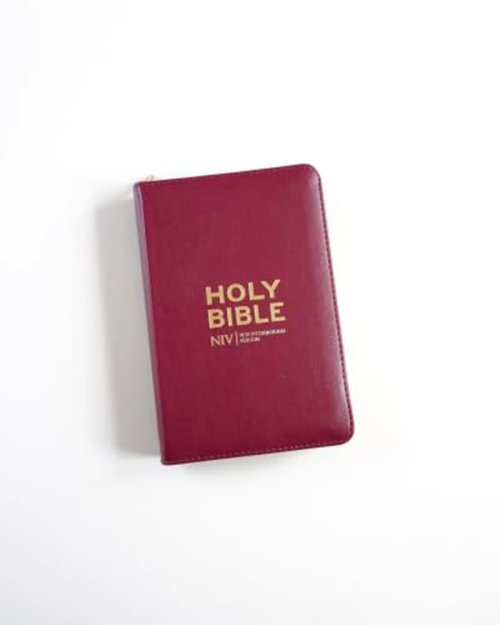 NIV Pocket Mulberry Bible with Gold Zip