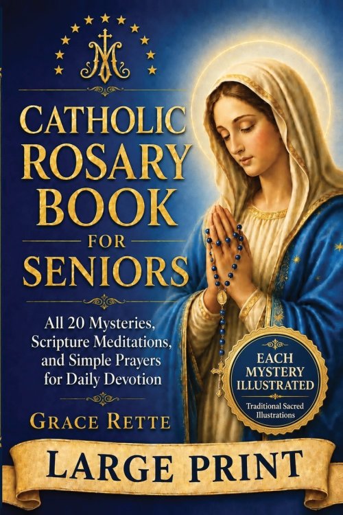 A Large-Print Catholic Rosary Book for Seniors: All 20 Mysteries, Scripture Meditations, and Simple Prayers for Daily Devotion