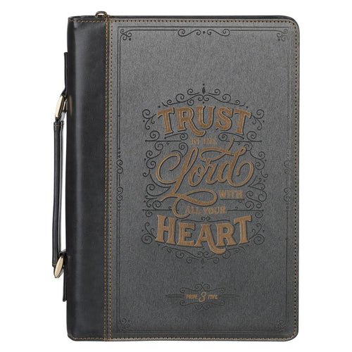 Bible Cover Fashion Charcoal/Black Trust In The Lord Prov. 3:5