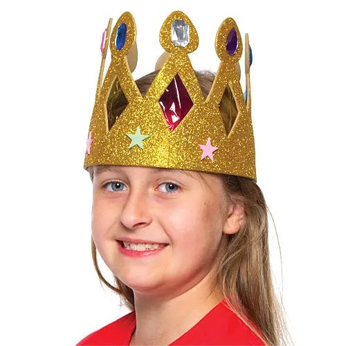 Gold Glitter Foam Crowns (Pack of 5)