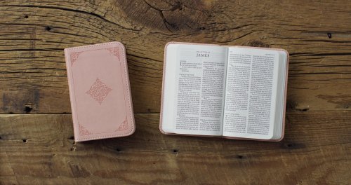 ESV Vest Pocket New Testament with Psalms and Proverbs, Red Letter (TruTone, Blush Rose, Fleur-de-lis Design)