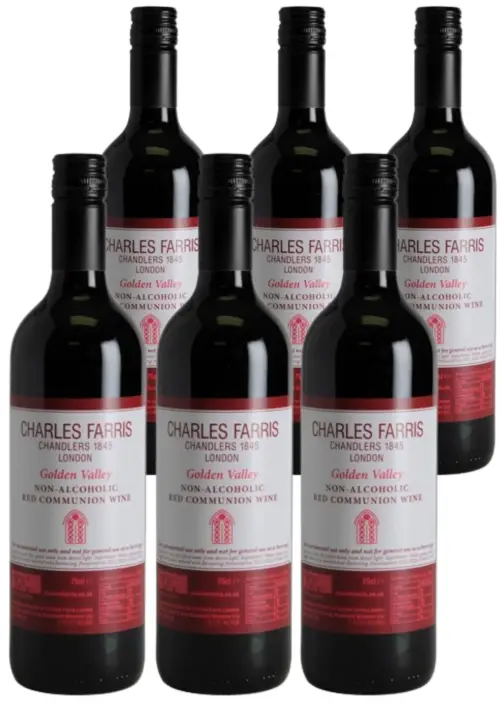 Pack of 6 Non-Alcoholic Communion Wine 75cl - Charles Farris