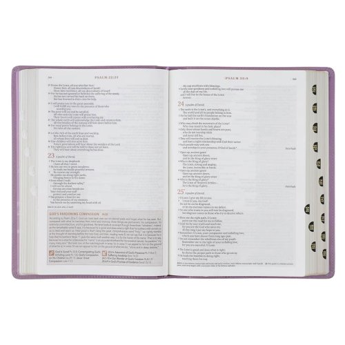 NLT Plum Floral Faux Leather Spiritual Growth Bible