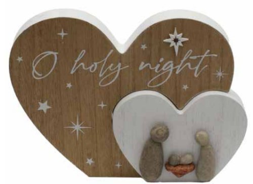 O Holy Night Heart Plaque