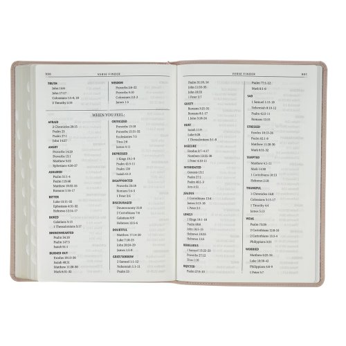 Pink Floral Faux Leather Large Print Thinline King James Version Bible with Thumb Index