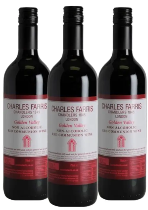 Pack of 3 Non-Alcoholic Communion Wine 75cl - Charles Farris