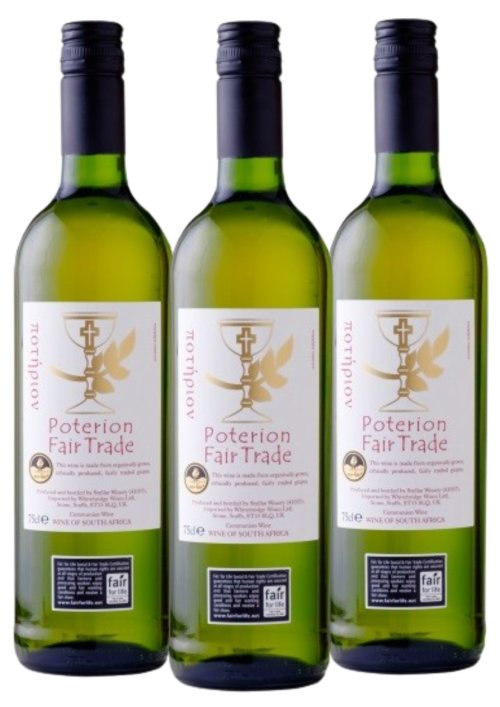 Pack of 3 Poterion Fair Trade White Altar Wine