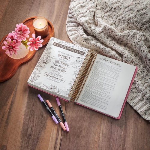 KJV Pink Faux Leather Hardcover My Creative Bible Illustrators Edition