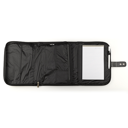 Large Three-Fold Organizer Black Polyester Bible Cover