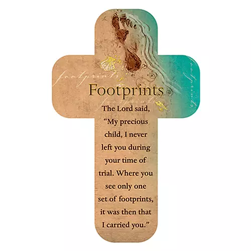 "Footprints" Paper Cross Bookmark Pack of 12