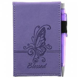 Purple "Blessed" Pocket Notepad w/Pen