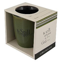 Be Still Sage Green Stoneware Coffee Mug - Psalm 46:10