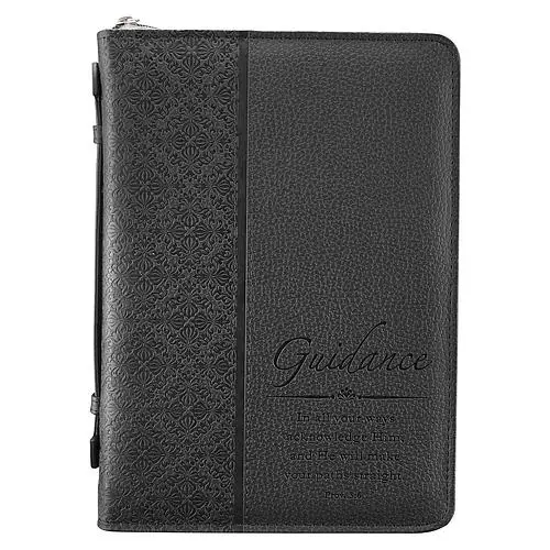 Medium Guidance Black LuxLeather Bible Cover