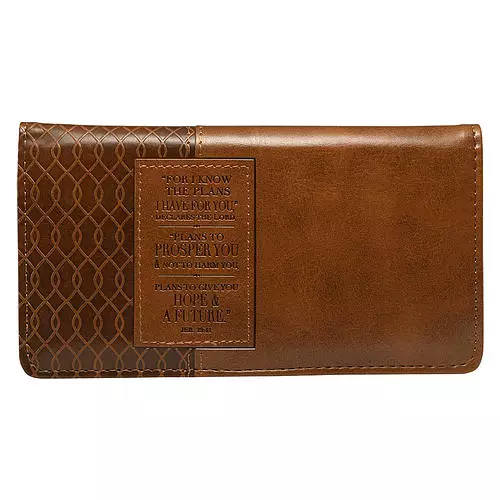 Checkbook Wallet Brown I Know the Plans Jer. 29:11
