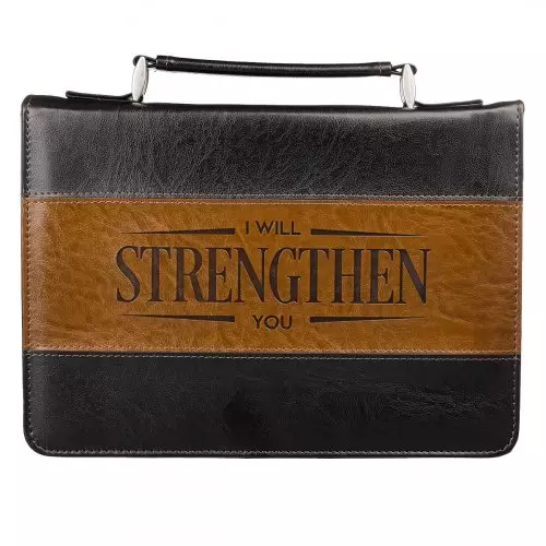 Medium I Will Strengthen You Two-tone Bible Cover - Isaiah 41:10