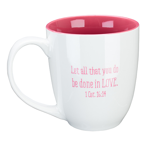 Mug White/Pink Takes a Big Heart 1 Cor. 16:14