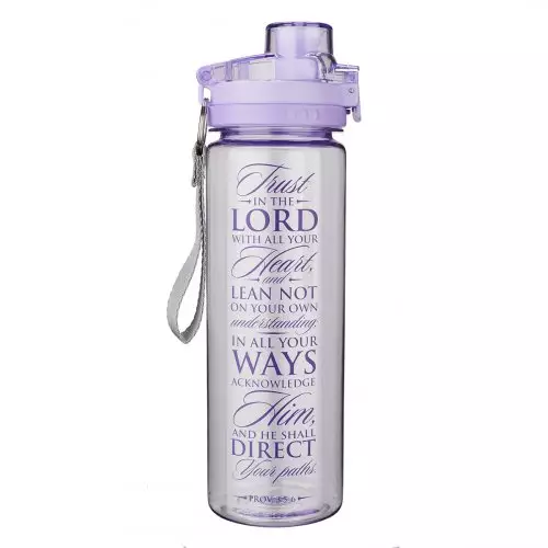 Water Bottle Plastic Purple Trust in the Lord Prov. 3:5-6