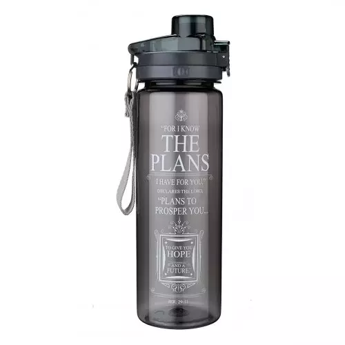 Water Bottle Plastic Black For I Know the Plans Jer. 29:11
