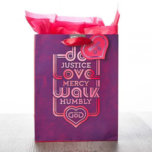 Medium Gift Bag: Do Justice, Love Mercy, Walk Humbly - Micah 6:8