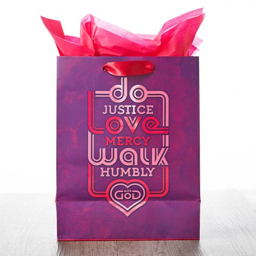 Medium Gift Bag: Do Justice, Love Mercy, Walk Humbly - Micah 6:8
