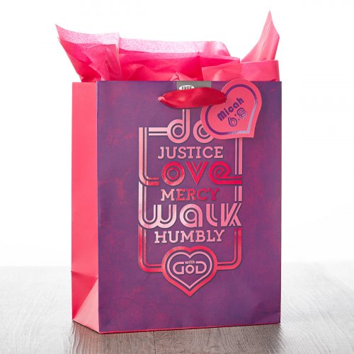 Medium Gift Bag: Do Justice, Love Mercy, Walk Humbly - Micah 6:8