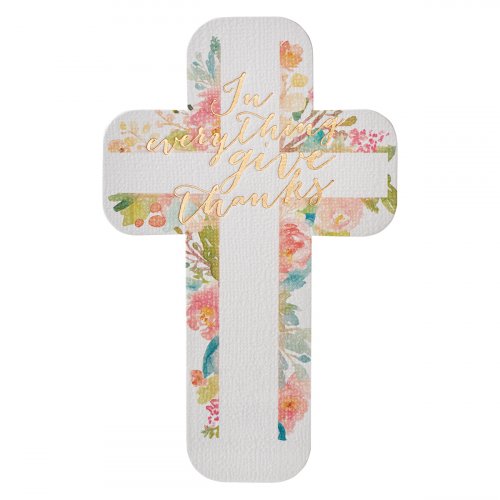 Give Thanks to the Lord Paper Cross Bookmark - Psalm 136:1 (Pack of 12)