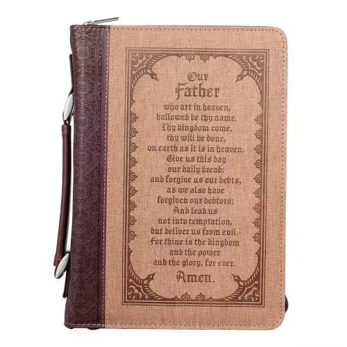 Large The Lord's Prayer Two-Tone Brown Bible Cover