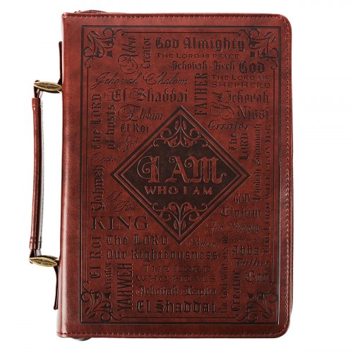 Medium Names of God Brown Faux Leather Bible Cover