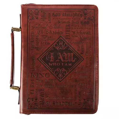 Medium Names of God Brown Faux Leather Bible Cover