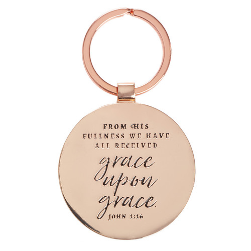 Grace upon Grace Keyring in Tin