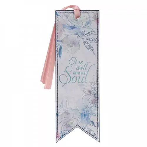 Bookmark-Pagemarker-It Is Well With My Soul-Luxleather-Cream Floral