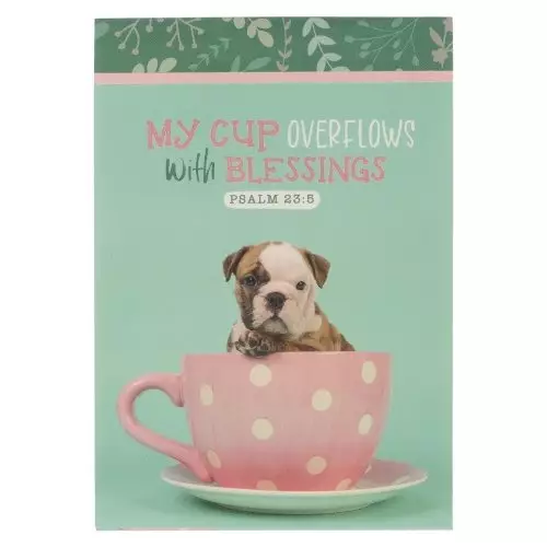 Notepad Teal Puppy My Cup Overflows Ps. 23:5