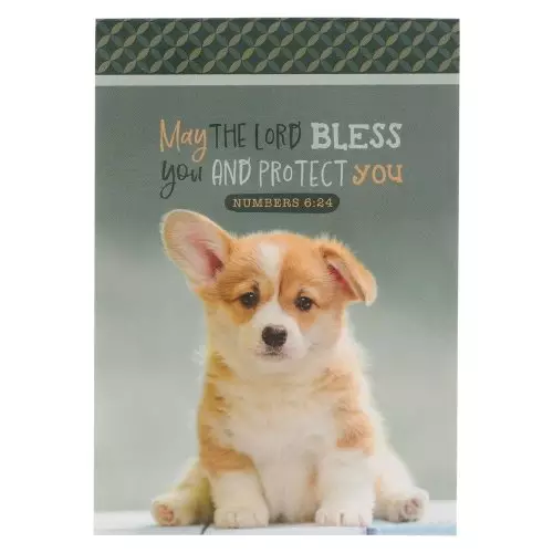 Notepad Gray Puppy May the Lord Bless You Num. 6:24