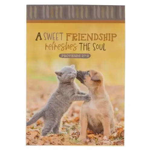 Notepad Fall Puppy/Kitten A Sweet Friendship Prov. 27:9
