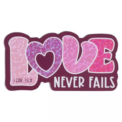Love Never Fails Magnet: Cute Decorative Inspirational Women & Girls Fridge Magnet