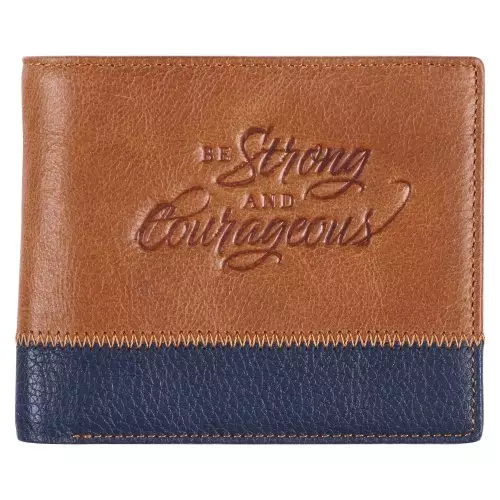 Wallet Leather Two-tone Be Strong & Couragous Josh. 1:9