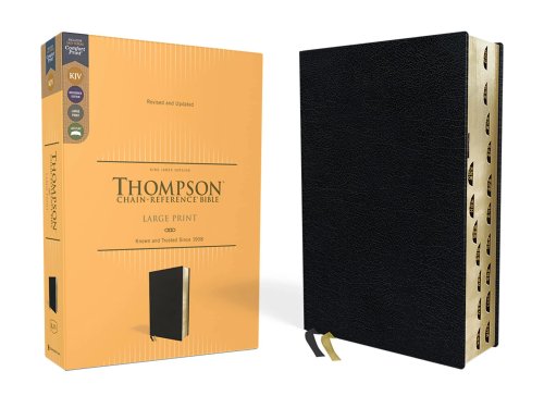 KJV, Thompson Chain-Reference Bible, Large Print, Bonded Leather, Black, Red Letter, Thumb Indexed, Comfort Print