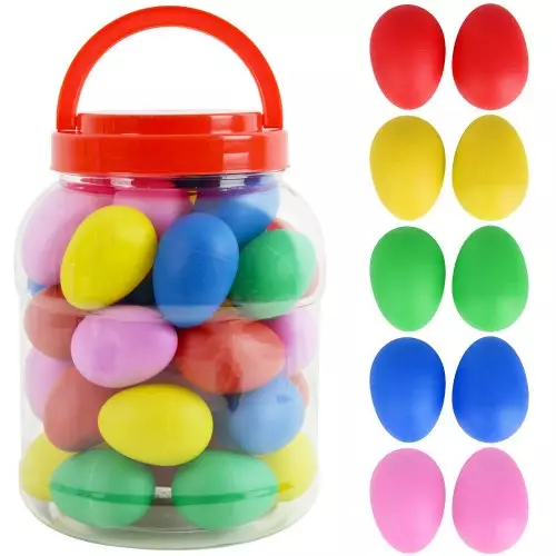 Multicoloured Egg Shakers - Box of 40