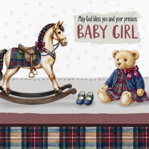 Baby Girl - Rocking Horse Card