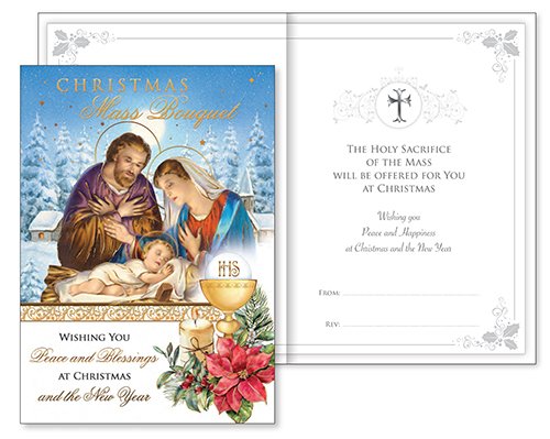 Christmas Mass Bouquet Card with Insert