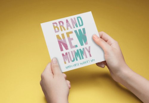 Brand New Mummy Mother's Day (Abstract) Greeting Card & Enve