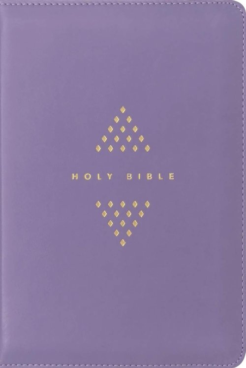 NLT Compact Giant Print Zipper Bible, Filament Enabled (LeatherLike, Diamond Lavender, Indexed, Red Letter)