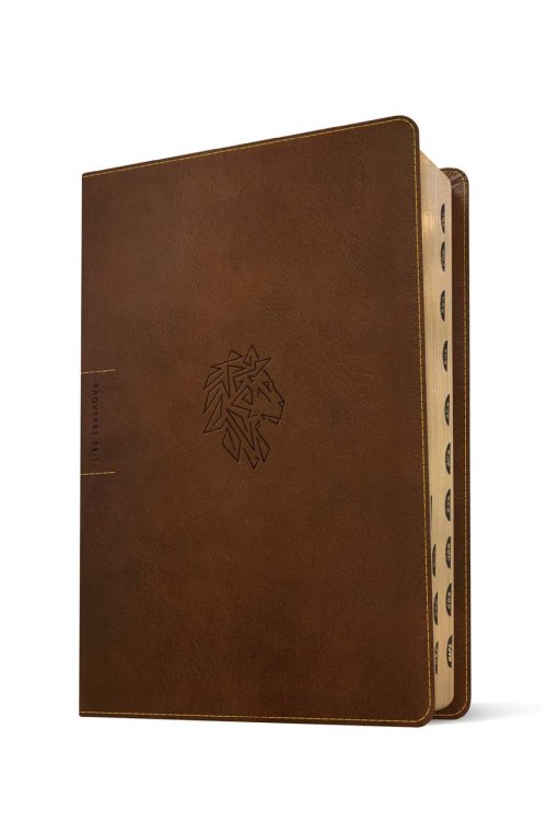 NLT Courage For Life Study Bible for Men, Filament Enabled (LeatherLike, Rustic Brown Lion, Indexed)