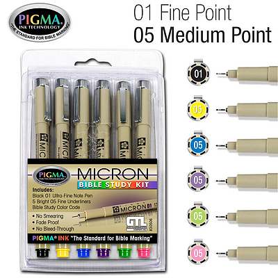Pigma Micron Bible Study Kit (6 piece)