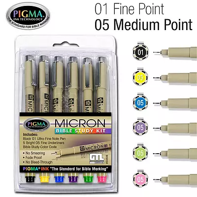 Pigma Micron Bible Study Kit (6 piece) | Free Delivery at Eden.co.uk