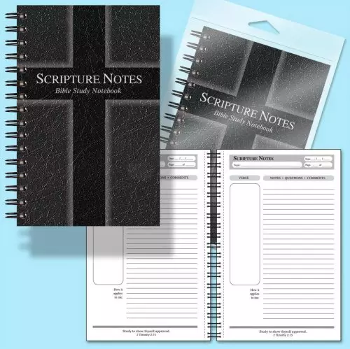 Scripture Notes Bible Study Notebook, Black