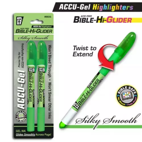 Bible Hi-Glider Highlighters Green 2 pack