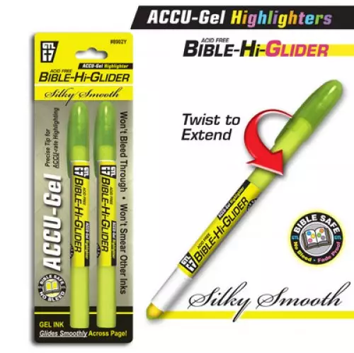 Bible Hi-Glider Highlighters Yellow 2 Pack