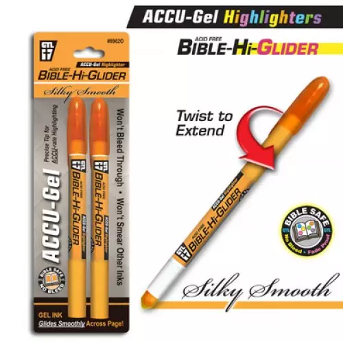 Bible Hi-Glider Highlighters Orange 2 pack